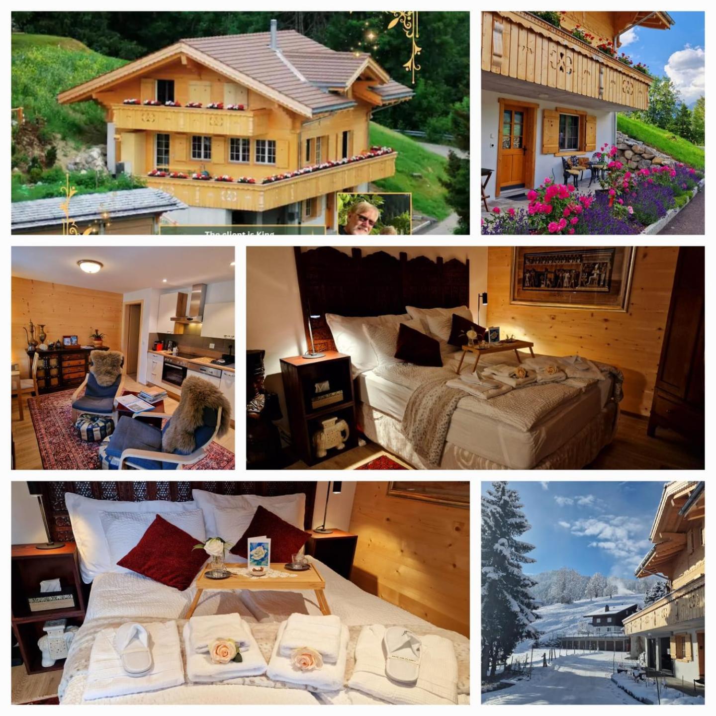 Large Deluxe Studio For 2 - Chalet Lovo Lenk Esterno foto